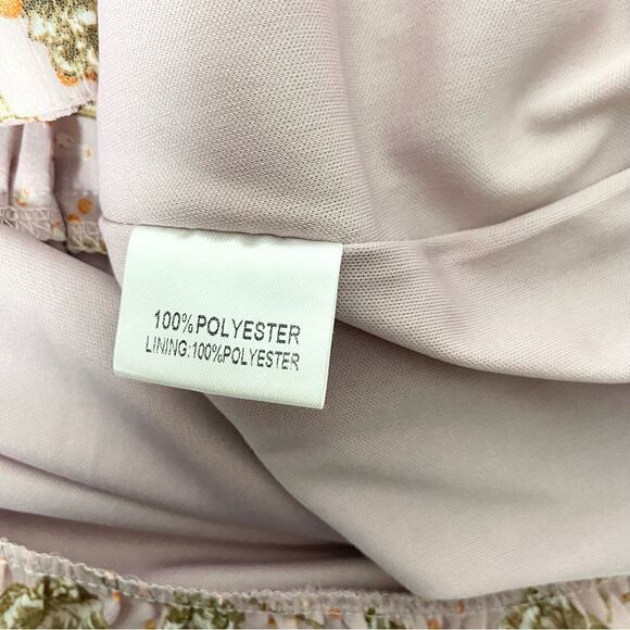 Pink Floral Ruffle Wrap Skirt Tie Waist - Picture 4 of 5